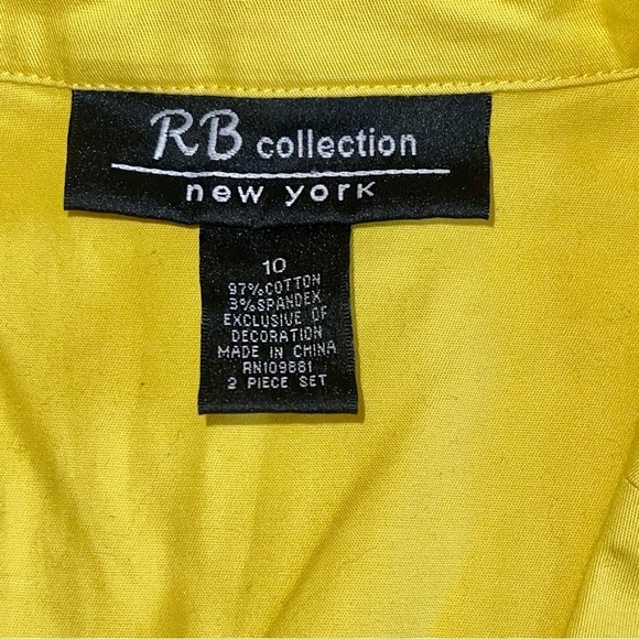 RB Collection Yellow Women's Blouse with Belt Sz 10 - Picture 5 of 5
